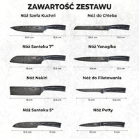 Zestaw Noży Kuro Premium 8-częściowy