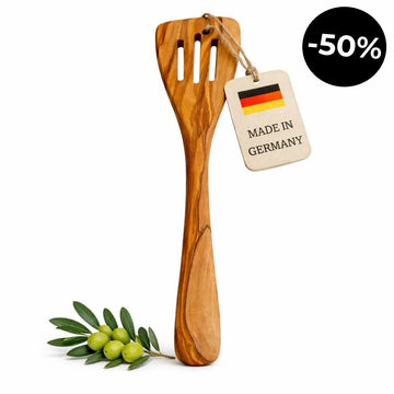 Łopatka do Patelni z Drewna Oliwnego z Nacięciami (30 cm)