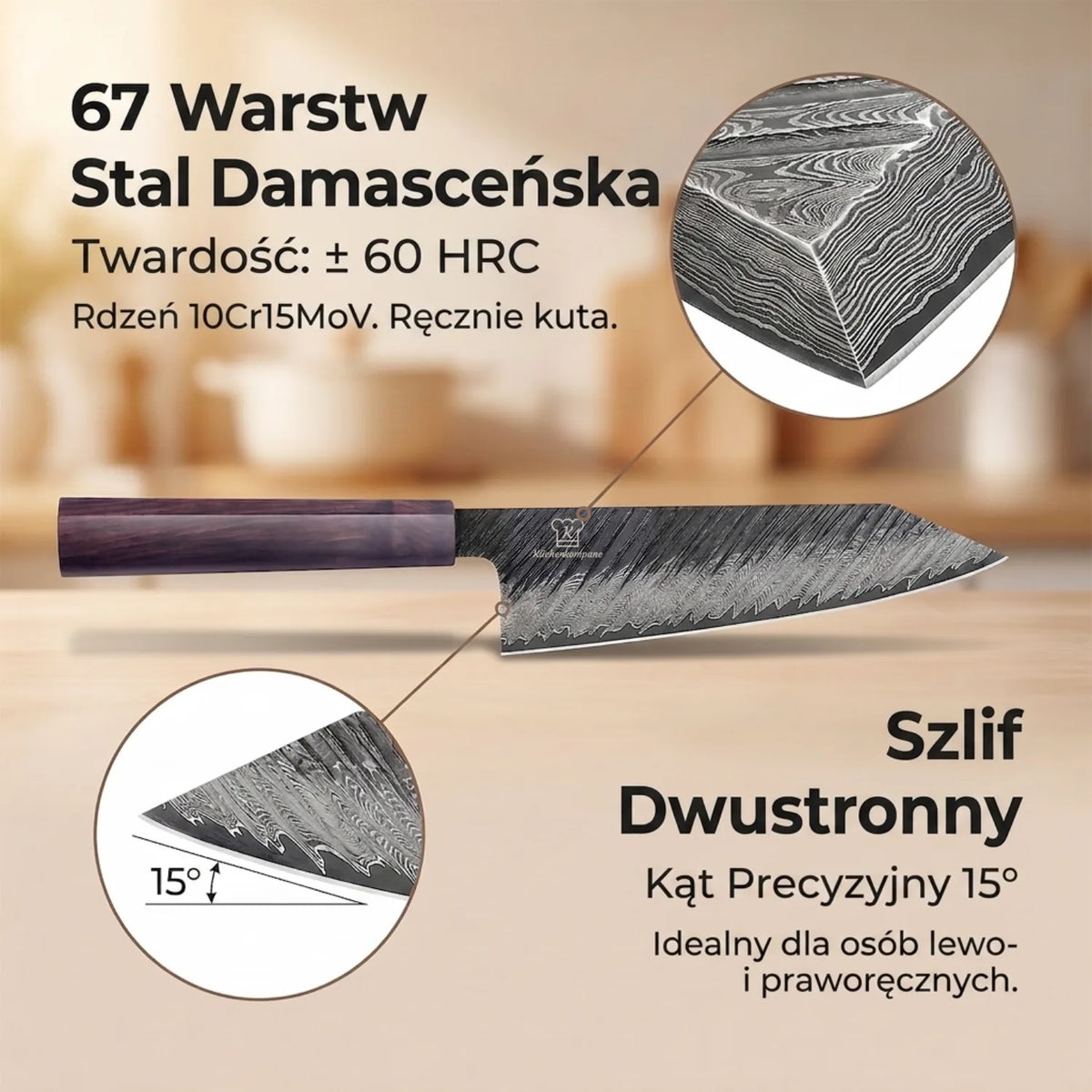 Shibui Duży Nóż Damasceński