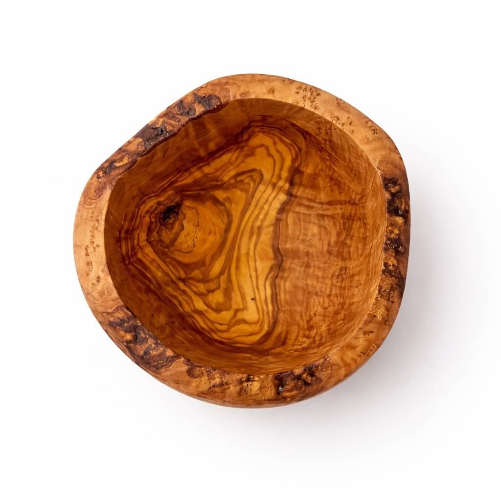 Miska z Drewna Oliwnego - Rustykalny Brzeg (Ø 14 cm)